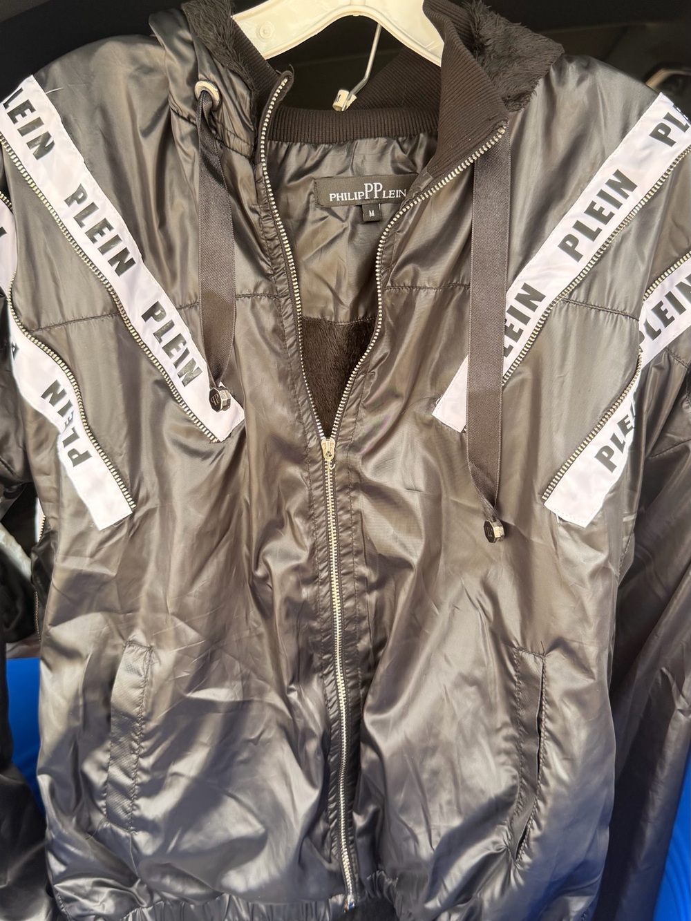 PHILIPP PLEIN Men's Black Hooded Zip Jacket and pants